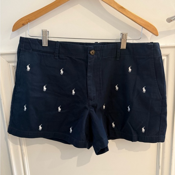Ralph Lauren Pants - Polo Ralph Lauren Chino Shorts Embroidered All Over Pony Logo Stretch Classic 8